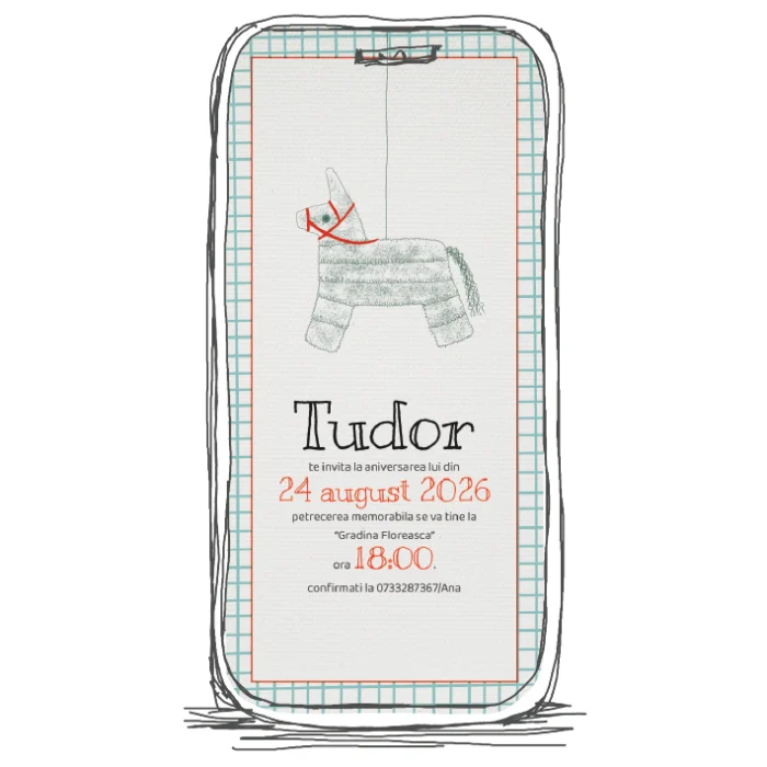 invitatie zi de nastere model A3