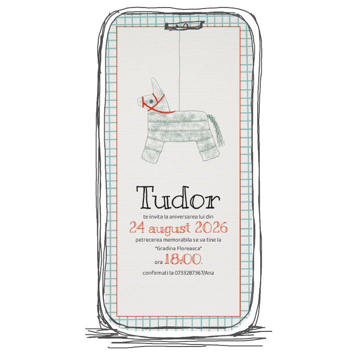 invitatie zi de nastere model A3