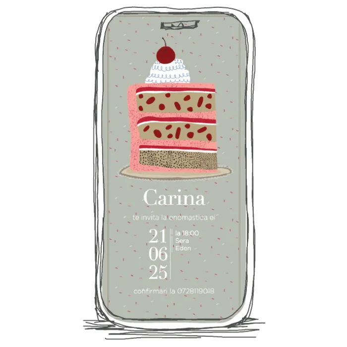 invitatie zi de nastere aniversare model A4