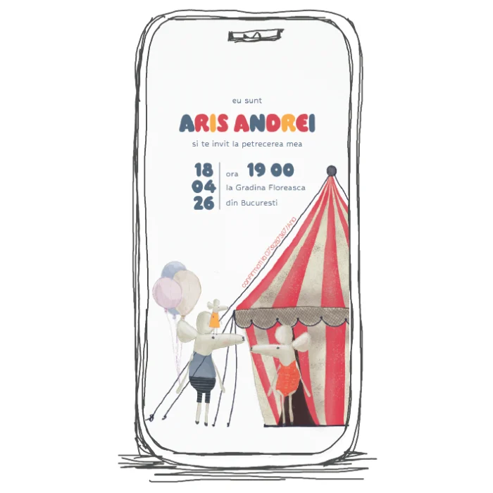 invitatie zi de nastere copii model A7