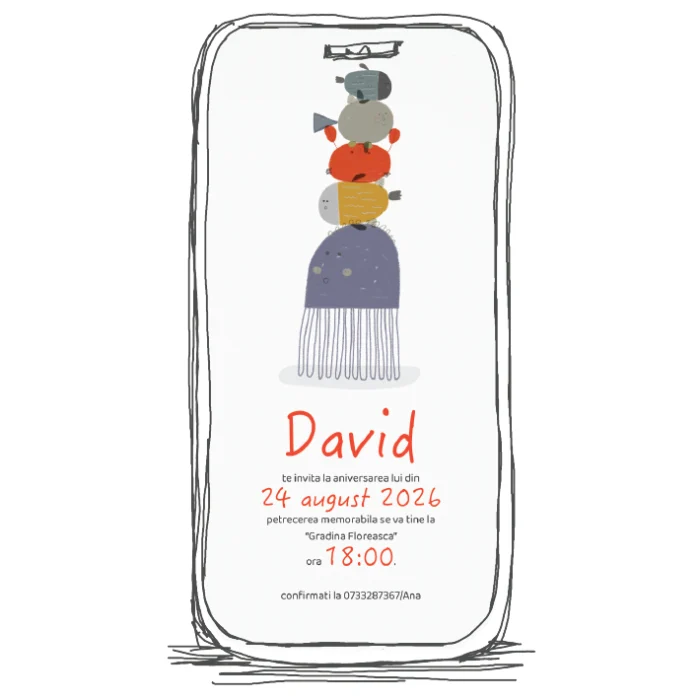 model invitatie zi de nastere copii A15