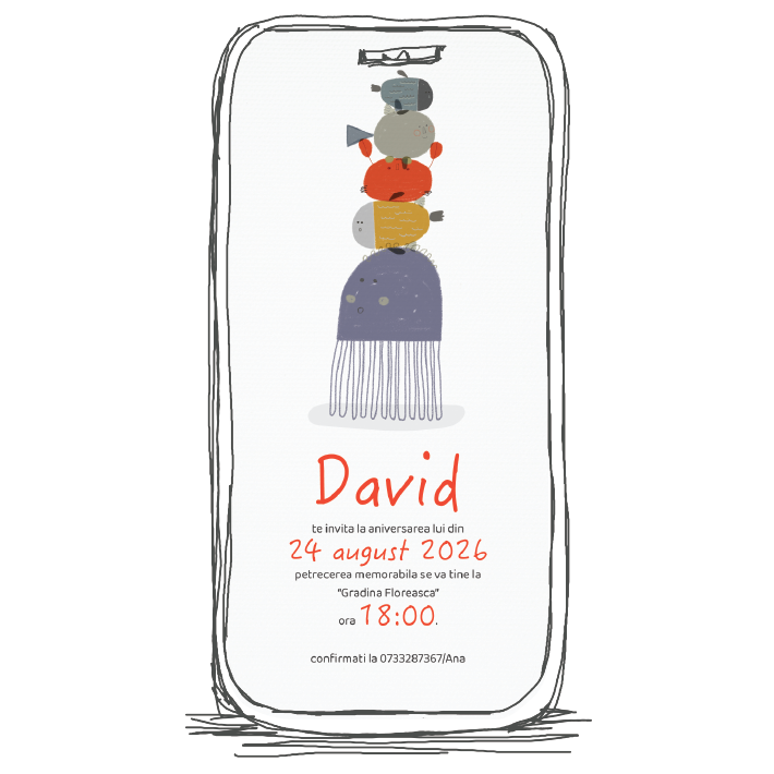 model invitatie zi de nastere copii A15