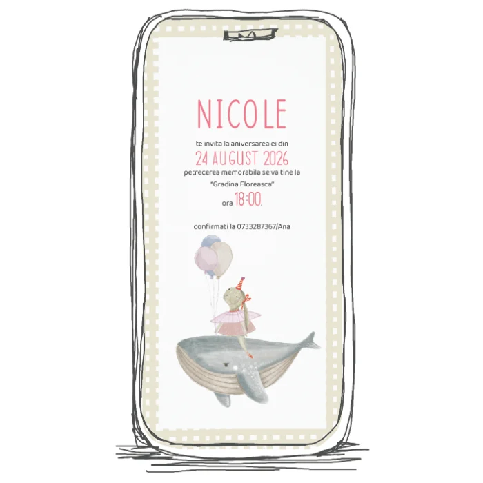 invitatie zi de nastere copil model A17