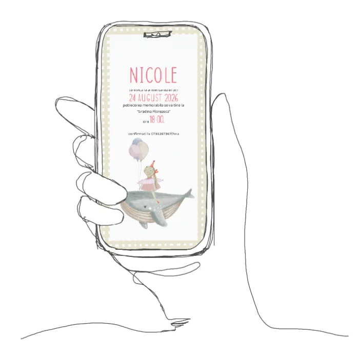 invitatie zi de nastere copil model A17