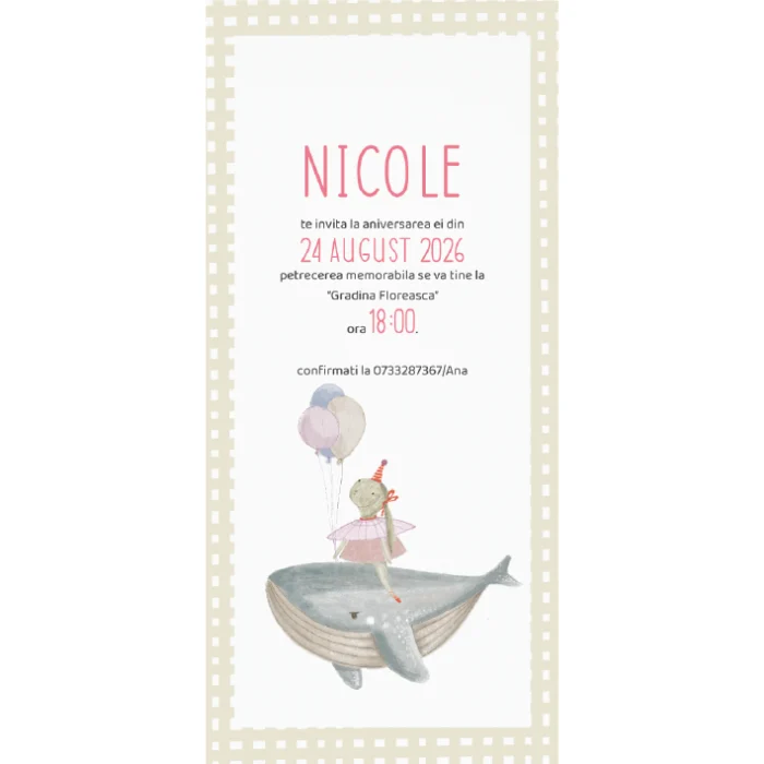 invitatie zi de nastere model A17