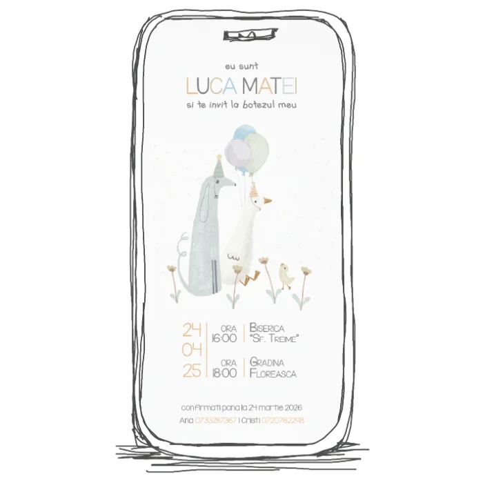 invitatie botez model B1