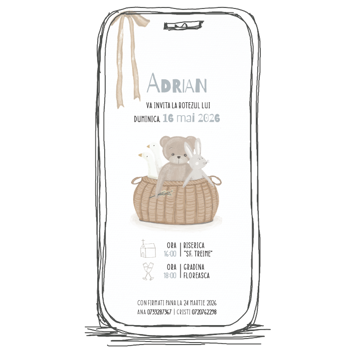 invitatie digitala botez model 04