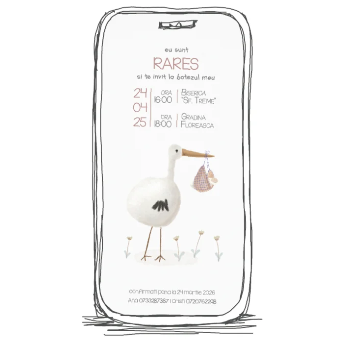 invitatie botez online model B8