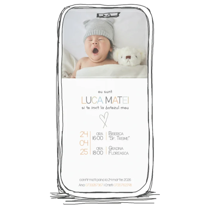 invitatie botez model B11