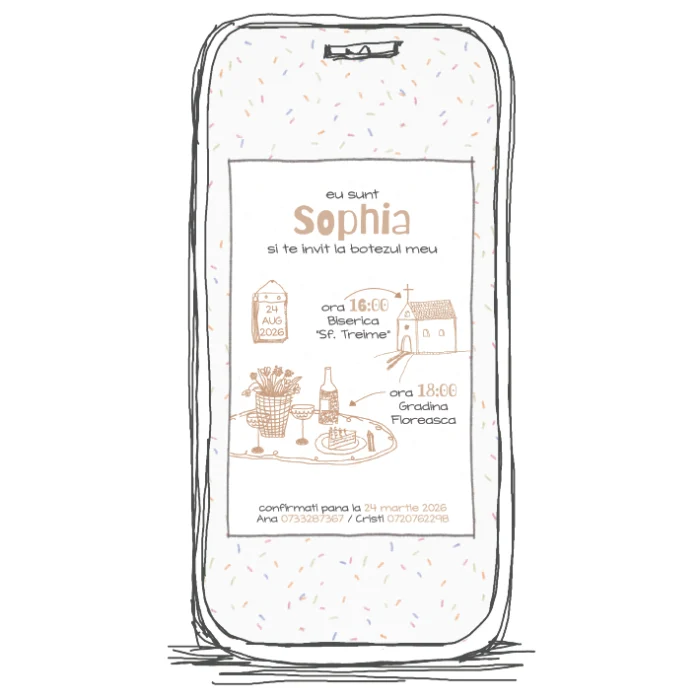 invitatie digitala de botez harta eveniment model 19