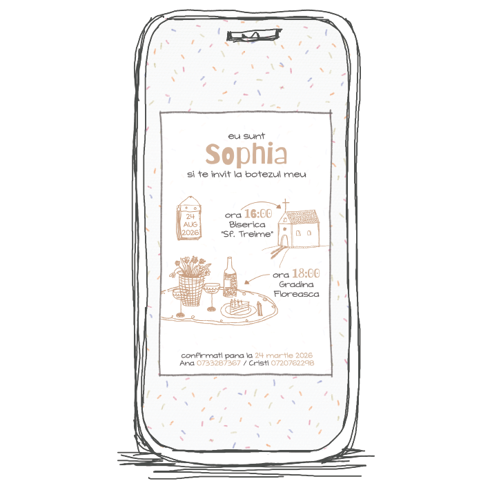 invitatie digitala de botez harta eveniment model 19