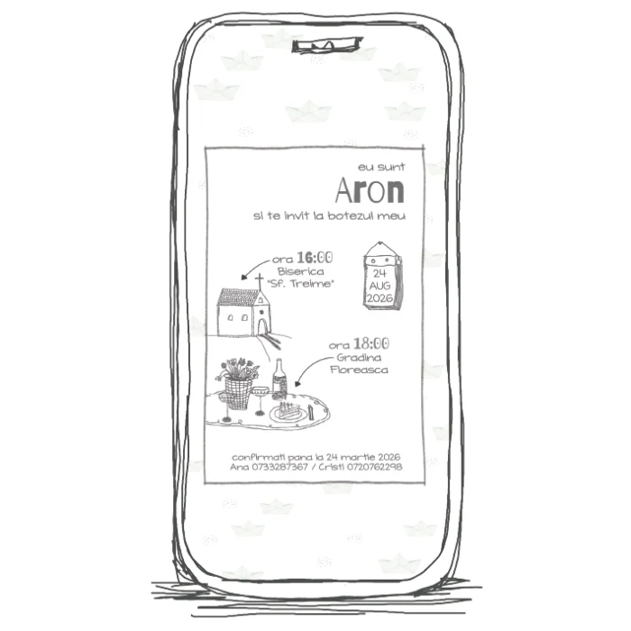 invitatie botez model B20