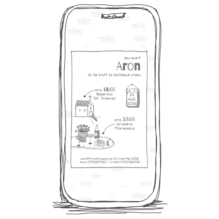 invitatie botez model B20