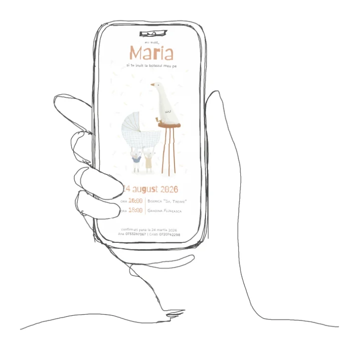 invitatie botez model B7 fata baiat