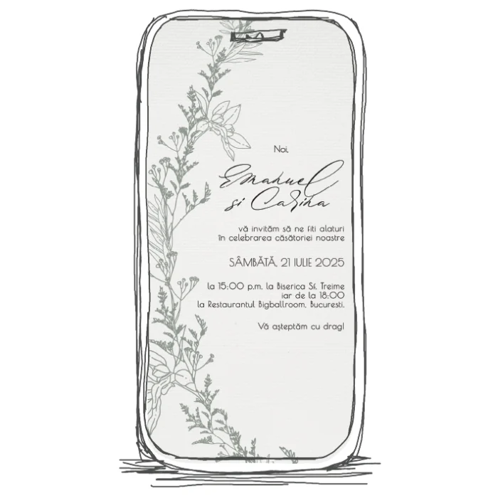 invitatie nunta cununie civila model N1