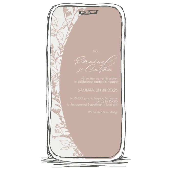 invitatie nunta cununie civila online digital Model N2