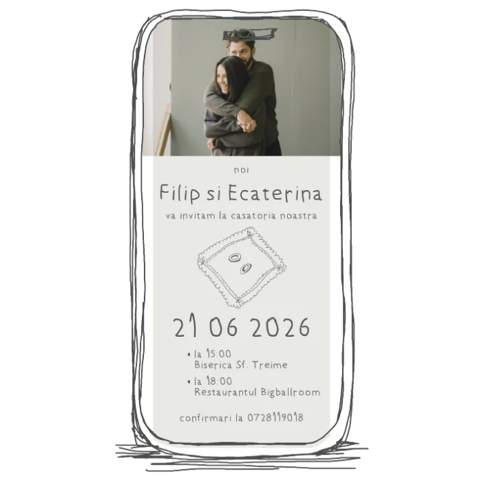 invitatie nunta poza model N8