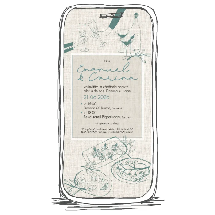 invitatie digitala nunta model N3