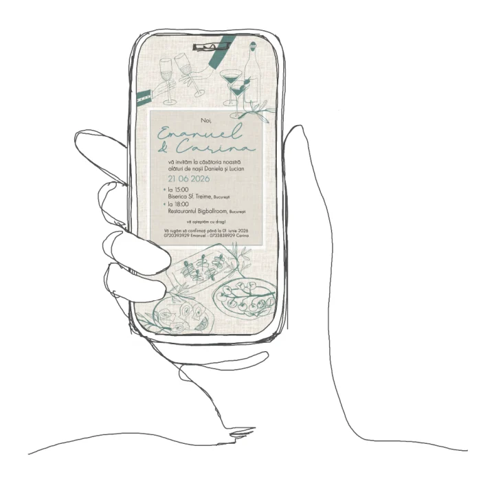invitatie digitala nunta model N3