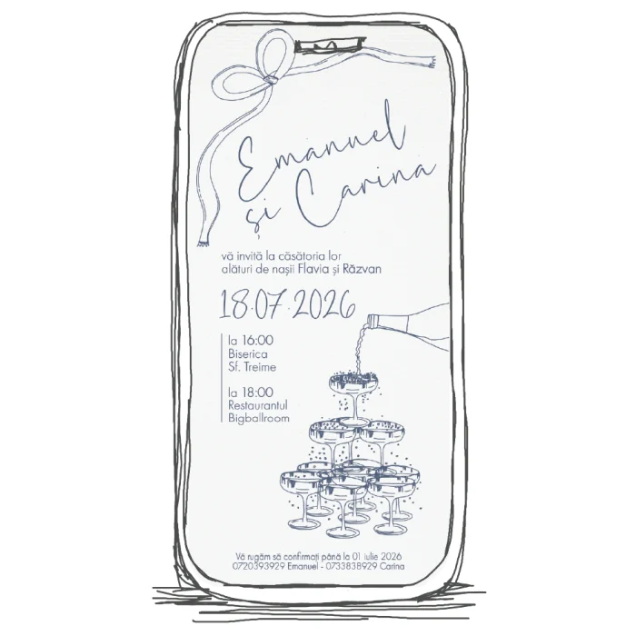 invitatie digitala nunta model N6