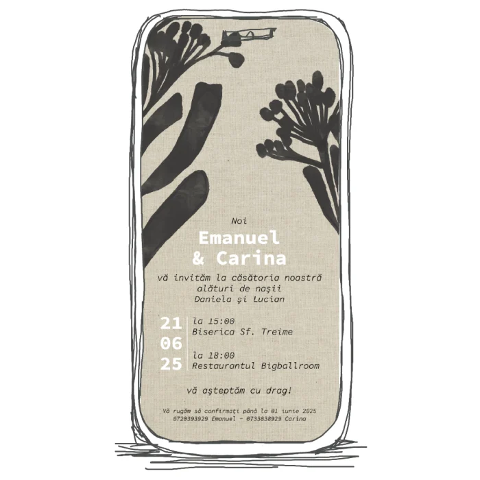 invitatie digitala nunta model N11