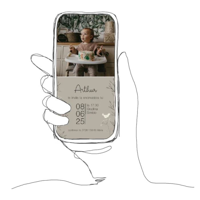 invitatie zi de nastere poza model 32