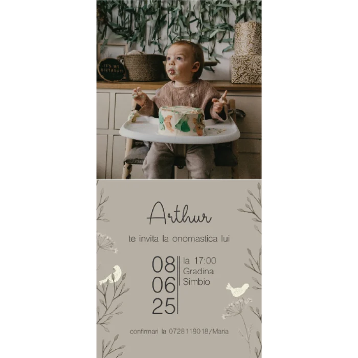 invitatie zi de nastere poza model 32