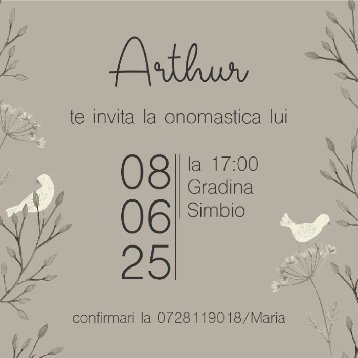 invitatie digitala aniversare model 32