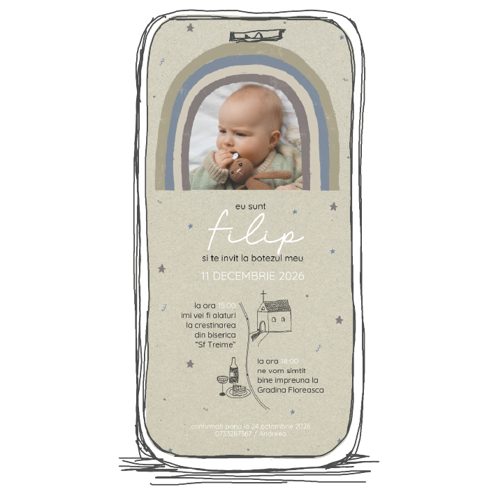 invitatie botez digitala model 21 poza