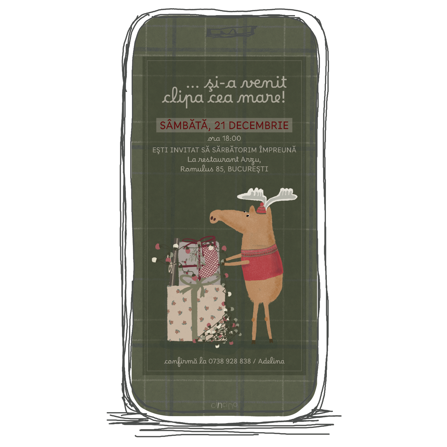 invitatie craciun model c3