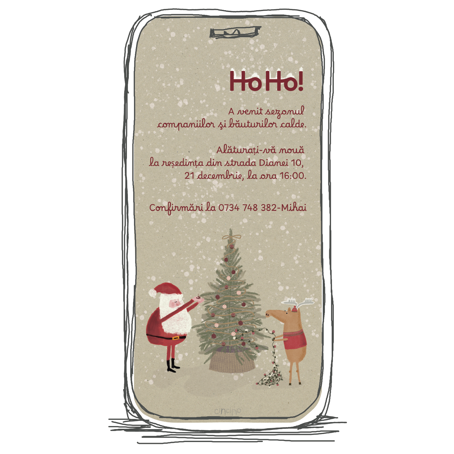 invitatie craciun model c4