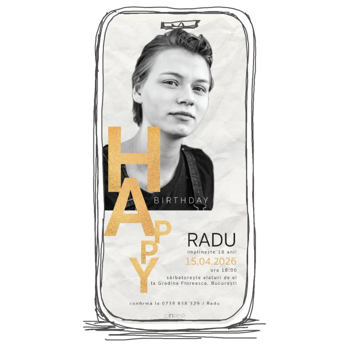 invitatie digitala majorat Model M2