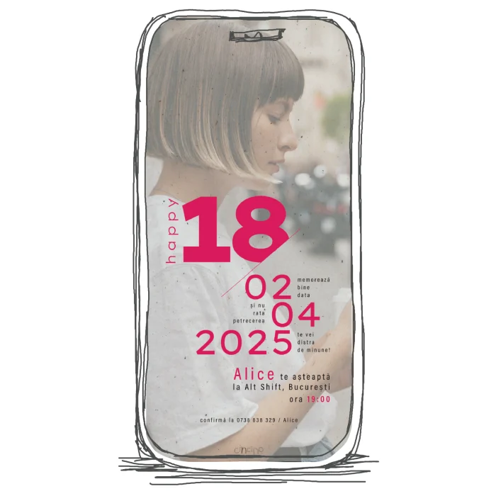 invitatie aniversare model A50 majorat model m4