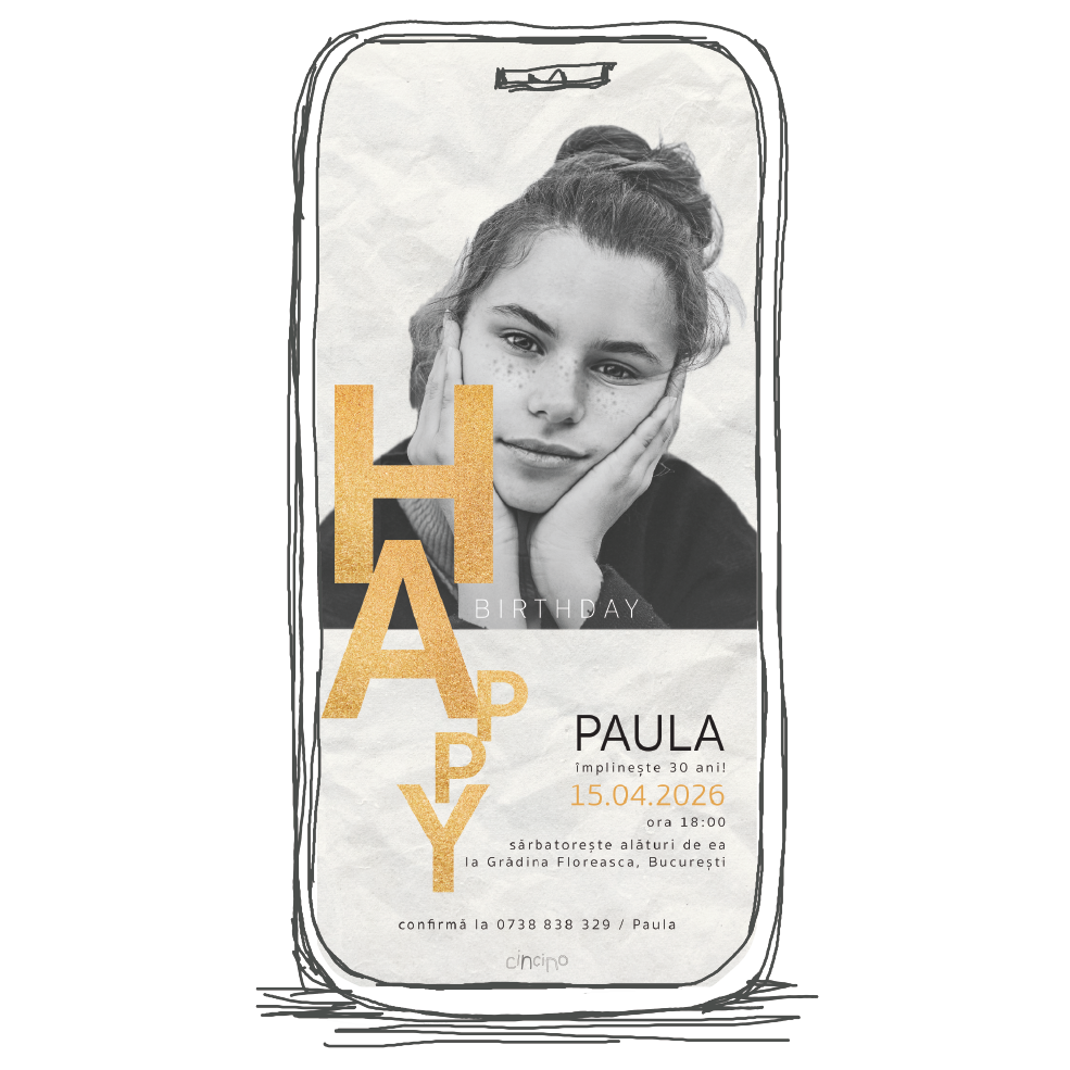 invitatie aniversare model A45