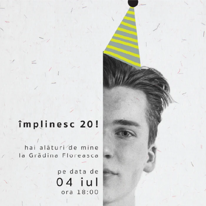 invitatie aniversare model A44 majorat M12