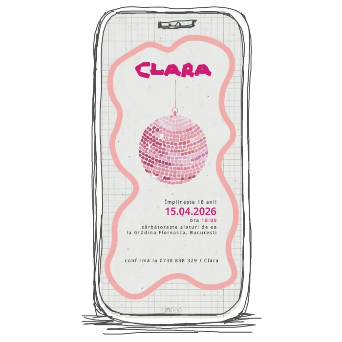 invitatie aniversare majorat model m7 model A38