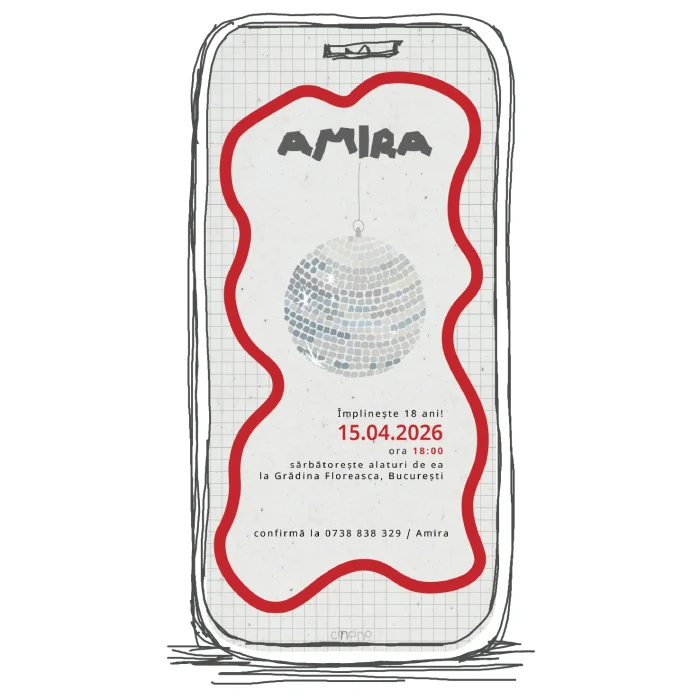 invitatie aniversare model A38 majorat model M7