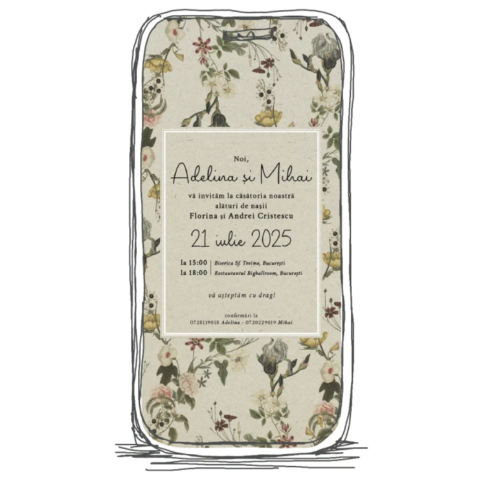 invitatie de nunta model N25