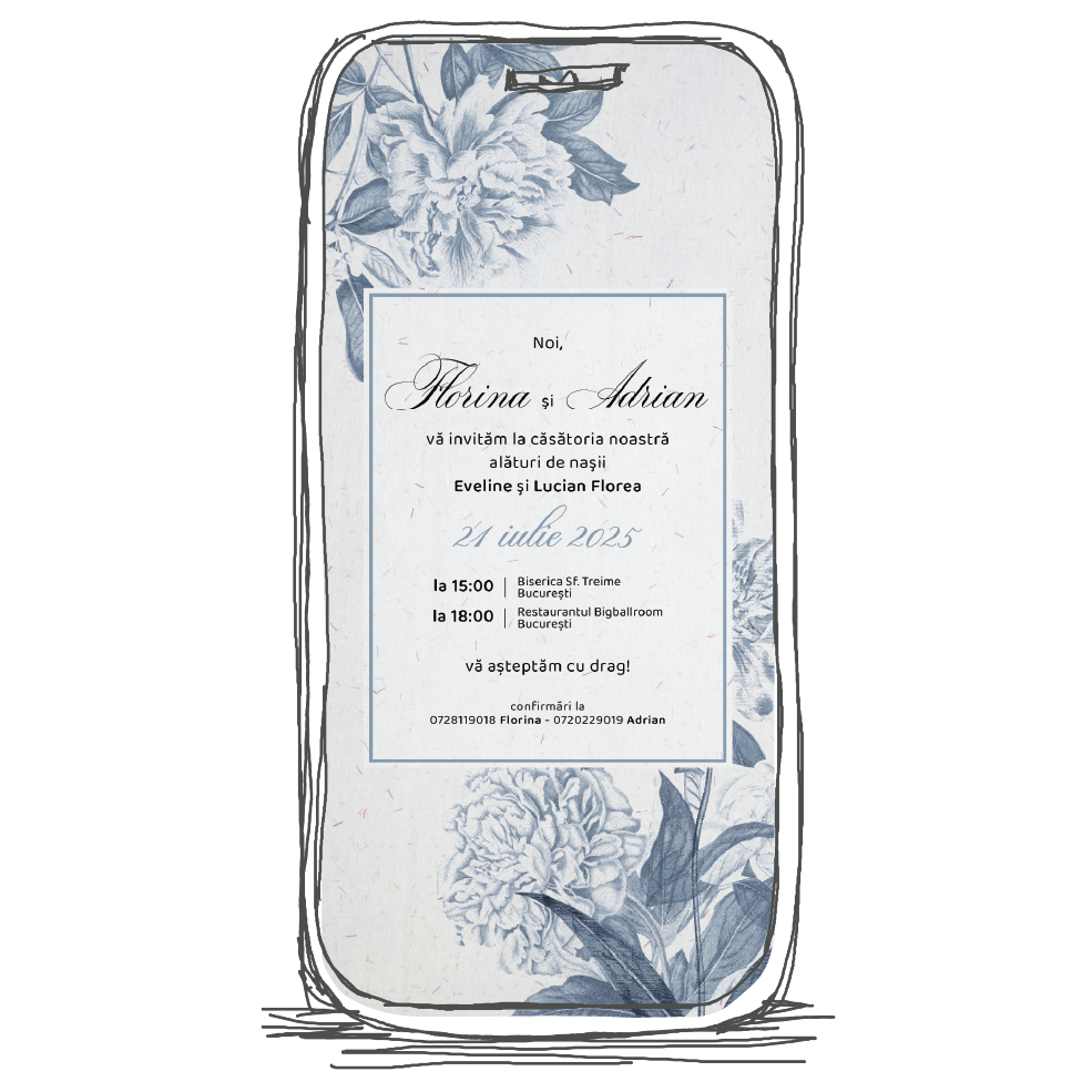 invitatie de nunta online motive florare n29