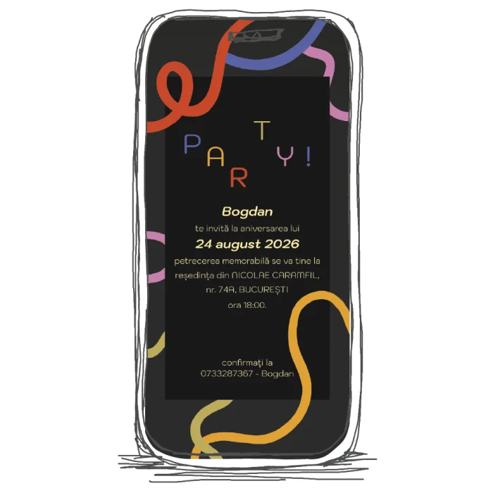 invitatie digitala aniversare model A11