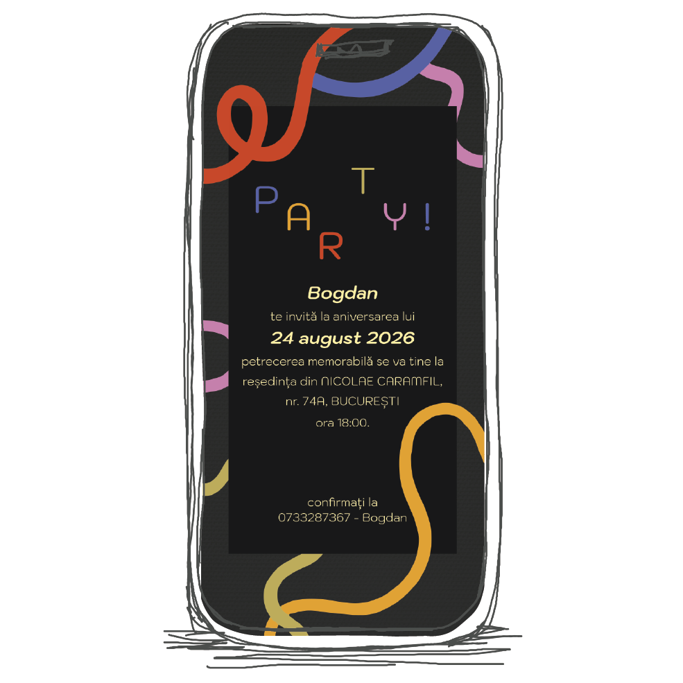 invitatie digitala aniversare model A11