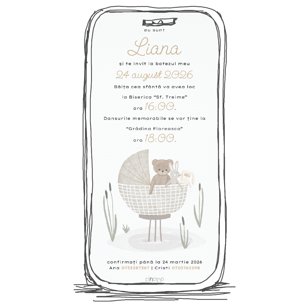 invitatie digitala botez model b10