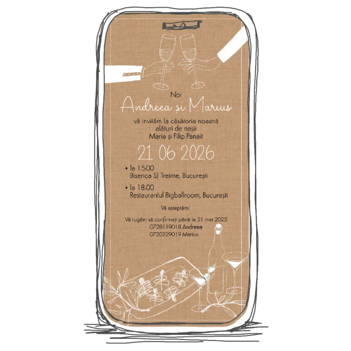 invitatie de nunta model N17