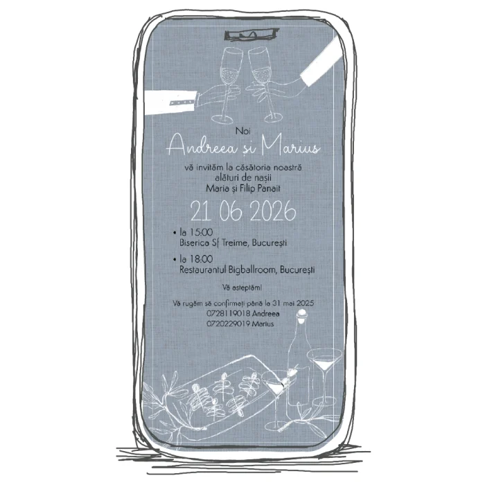 invitatie de nunta model N17